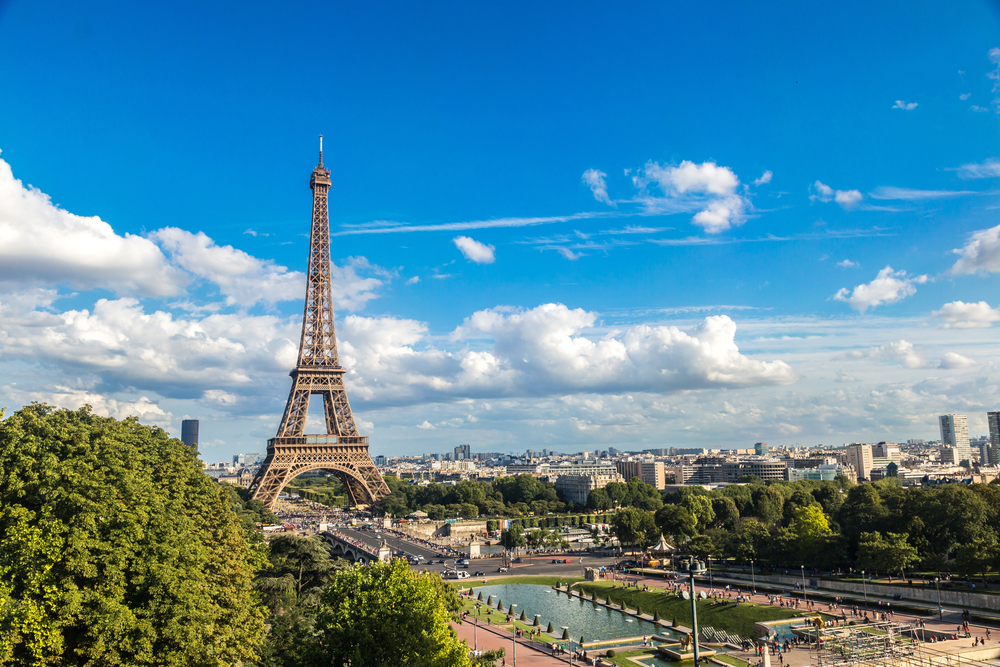 Panoramic view of Paris including the Eiffel Tower