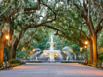 park with a fountain best things to do in savannah