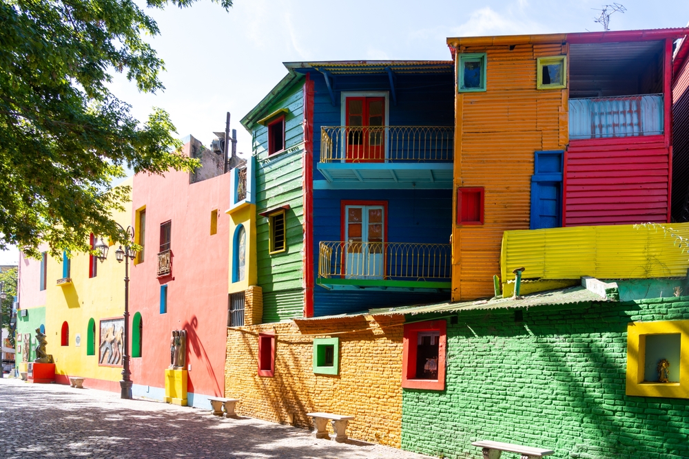  The colorful building at Caminito street museum in La Boca, Buenos Aires, Argentina. 