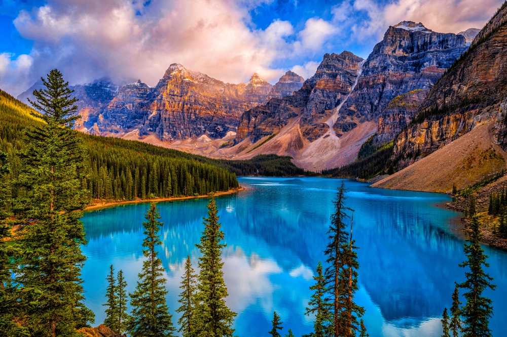 Moraine Lake with snow-capped peak to celebrate 40th birthday