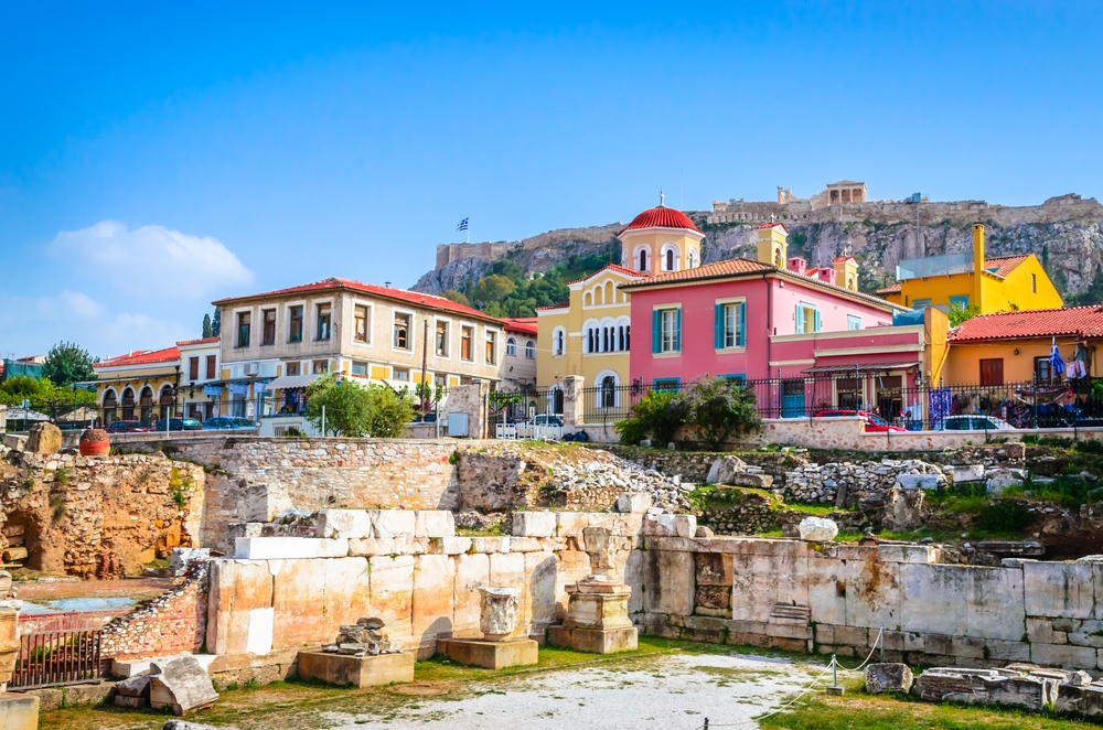 Beautiful Hadrian's Library in Monastiraki square, Plaka District, article is about 2 days in Athens, Greece.