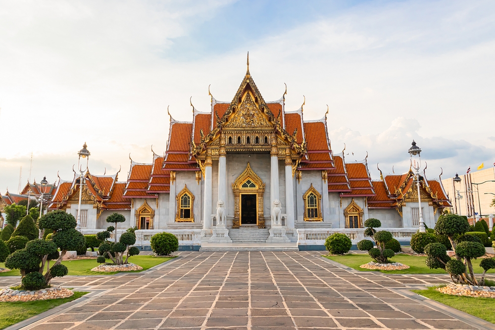 The beautiful and intricate Wat Benchamabophit Dusitvanaram temple in Bangkok.
