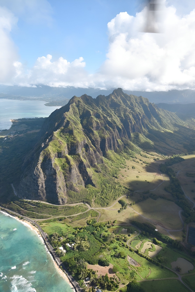 aerial view over jurassic valley