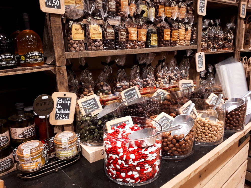 Traditional belgian chocolate store in the historic centre of Bruges, Belgium.
