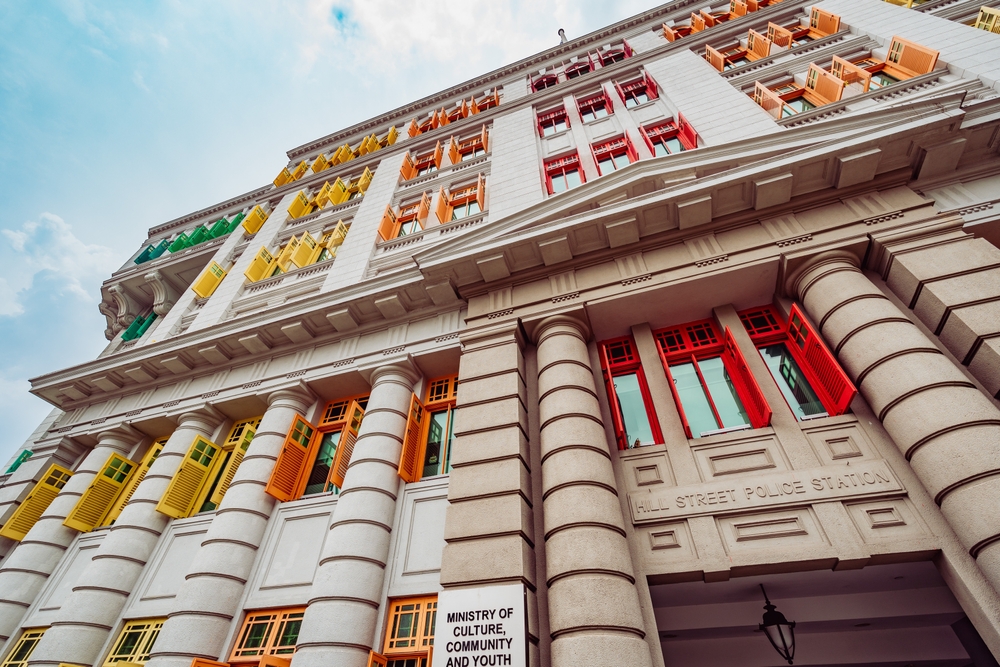 colorful building with hill street police station sign on it