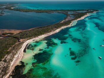 aerial view of cozumel island