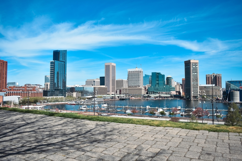 view of the baltimore town from opposite side